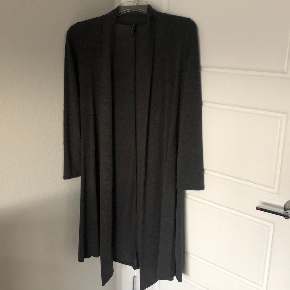 Long sleeve dark grey duster size medium